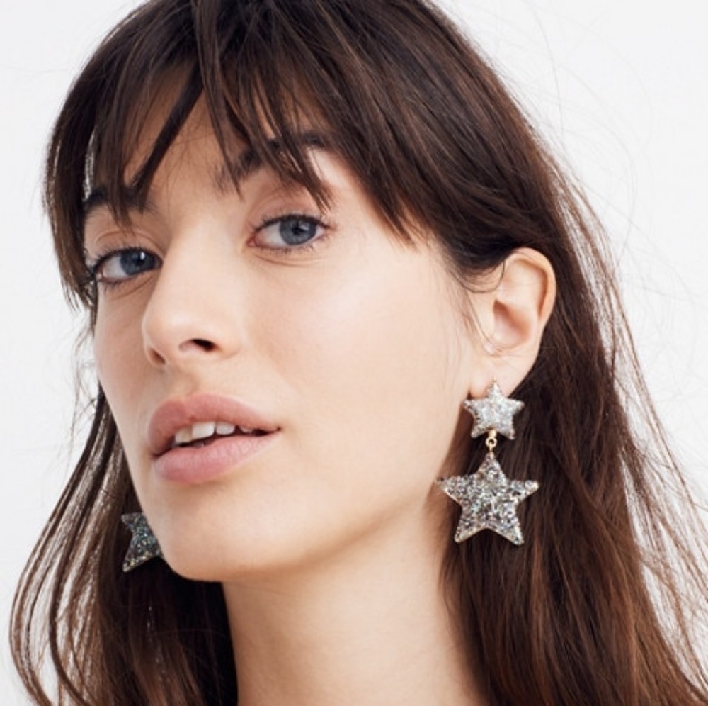 Madewell Glitter Star Statement Earrings - Picture 2 of 2